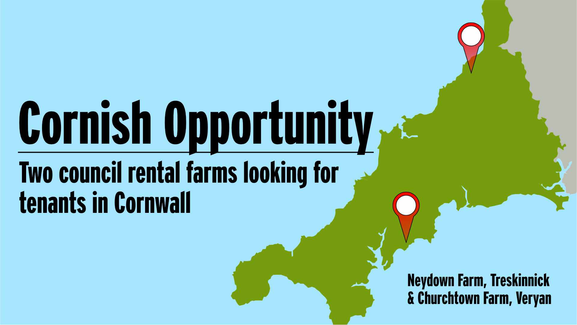 Two council rental farms looking for tenants in Cornwall